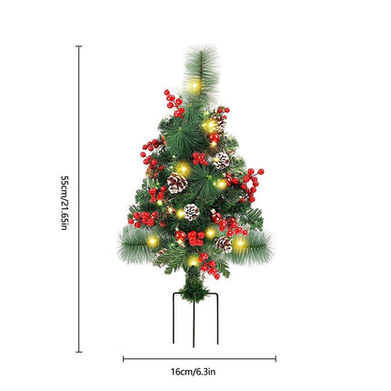 Solar Christmas Tree Garden Stake Lights Outdoor Christmas Tree Lighted Yard Decorations.