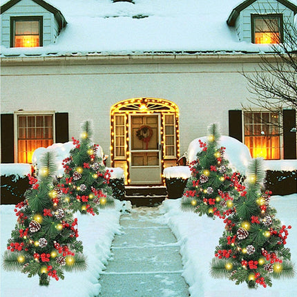 Solar Christmas Tree Garden Stake Lights Outdoor Christmas Tree Lighted Yard Decorations.