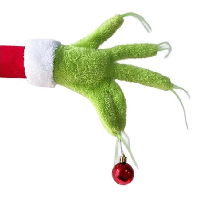 Grinch Christmas Home Decoration Furry Green Arm Head Xmas Tree Ornament - Arm.