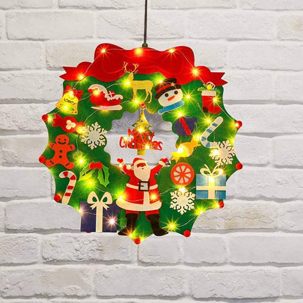 DIY Felt Christmas Wreath Wall Hanging Decor - Without light.