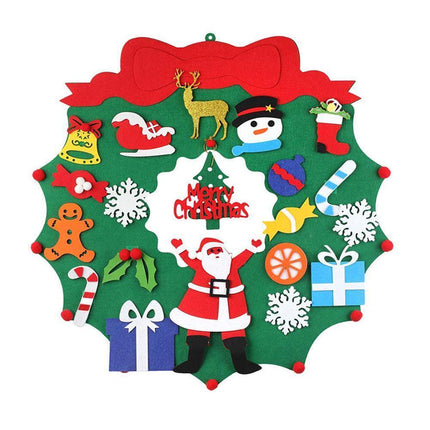DIY Felt Christmas Wreath Wall Hanging Decor - Without light.