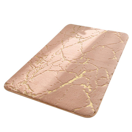 Floor Mat Anti-slip Water Absorbent Polyester Rectangular Door Carpet Cushion for Daily Use-Camel 50*80cm.