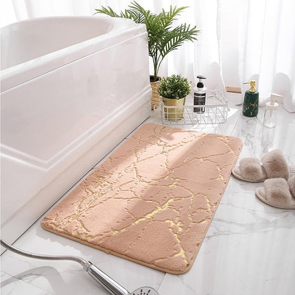 Floor Mat Anti-slip Water Absorbent Polyester Rectangular Door Carpet Cushion for Daily Use-Camel 50*80cm.