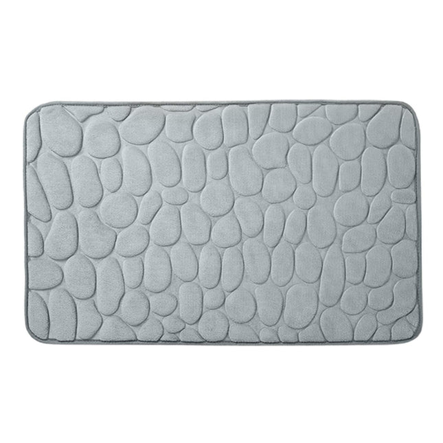Floor Rugs Easy Clean Water Absorbent Solid Color Anti-slip Entrance Door Bath Mat for Home-Grey 50*80cm.