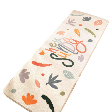 Floral Print Anti Slip Carpet Floor Mat Rug Cushion Bedroom Living Room Decor-60*160cm.