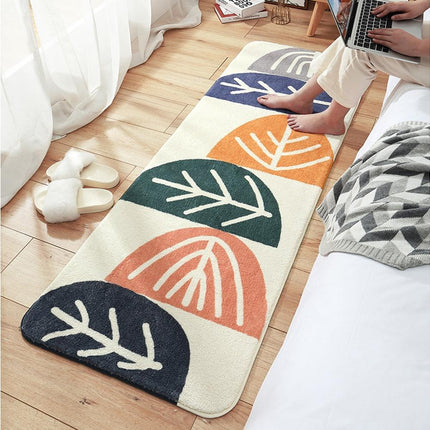 Floral Print Anti Slip Carpet Floor Mat Rug Cushion Bedroom Living Room Decor-60*160cm.