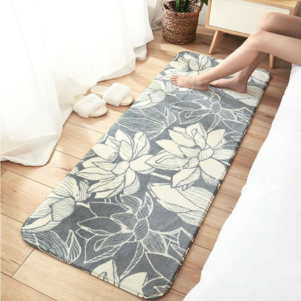 Floral Print Anti Slip Carpet Floor Mat Rug Cushion Bedroom Living Room Decor-60*160cm.