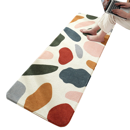 Floral Print Anti Slip Carpet Floor Mat Rug Cushion Bedroom Living Room Decor-60*160cm.
