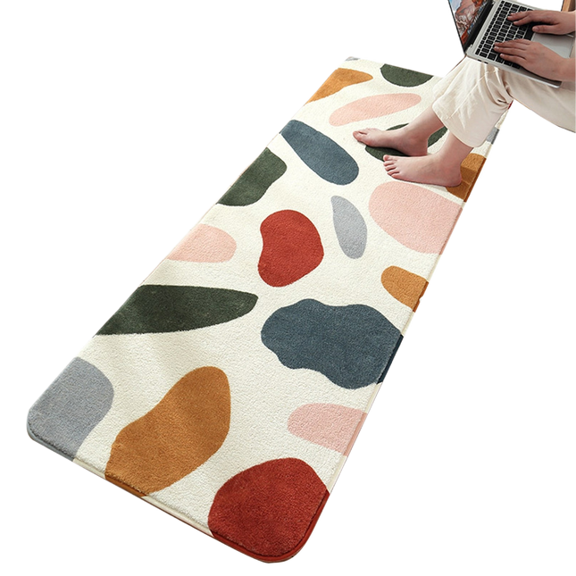 Floral Print Anti Slip Carpet Floor Mat Rug Cushion Bedroom Living Room Decor-60*160cm.