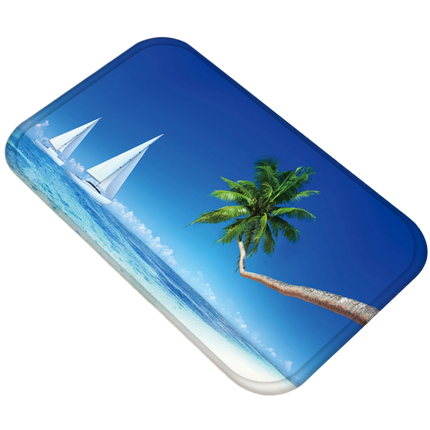 Fresh Beach Sky Kitchen Hallway Door Mat Entrance Rug Non-slip Bathroom Carpet.