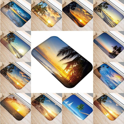 Fresh Beach Sky Kitchen Hallway Door Mat Entrance Rug Non-slip Bathroom Carpet.