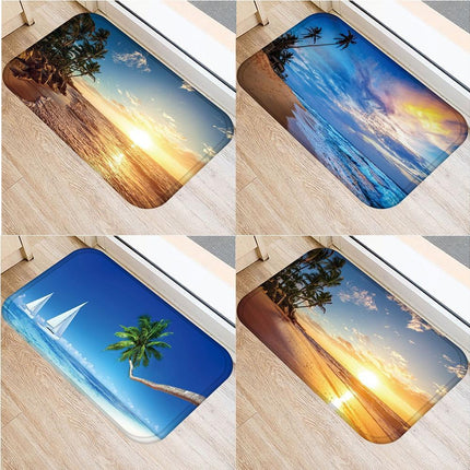 Fresh Beach Sky Kitchen Hallway Door Mat Entrance Rug Non-slip Bathroom Carpet.