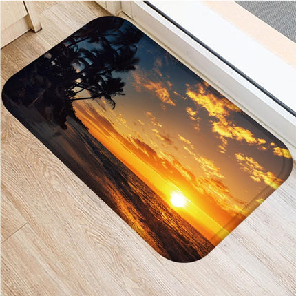 Fresh Beach Sky Kitchen Hallway Door Mat Entrance Rug Non-slip Bathroom Carpet.