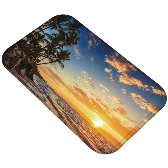 Fresh Beach Sky Kitchen Hallway Door Mat Entrance Rug Non-slip Bathroom Carpet.