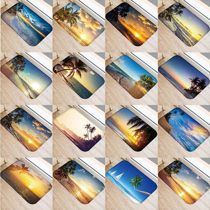 Fresh Beach Sky Kitchen Hallway Door Mat Entrance Rug Non-slip Bathroom Carpet.