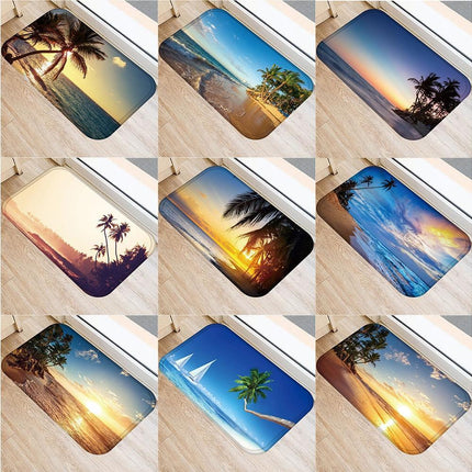 Fresh Beach Sky Kitchen Hallway Door Mat Entrance Rug Non-slip Bathroom Carpet.