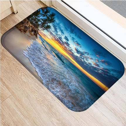 Fresh Beach Sky Kitchen Hallway Door Mat Entrance Rug Non-slip Bathroom Carpet.