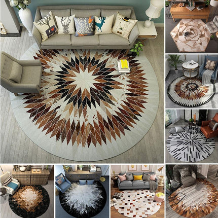 Round Shape Waterproof Non-slip Living Room Bedroom Floor Rug Carpet Blanket.