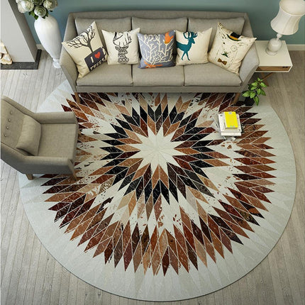 Round Shape Waterproof Non-slip Living Room Bedroom Floor Rug Carpet Blanket.