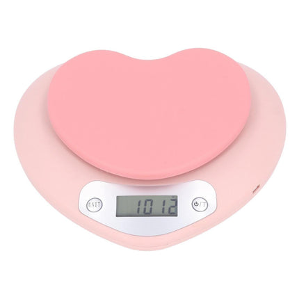 1g Accuracy Digital Kitchen Scale 5kg Household Small Heart Shape Rechargeable Food Scale for Cooking Baking.