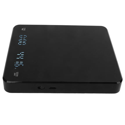 3kg/0.1g Digital Coffee Scale with Timer LED Invisible Screen Coffee Electronic Scale USB Charging Matte Black.