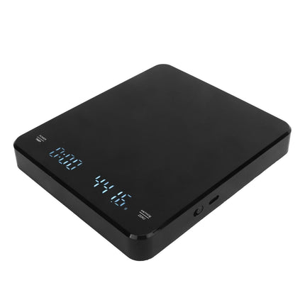 3kg/0.1g Digital Coffee Scale with Timer LED Invisible Screen Coffee Electronic Scale USB Charging Matte Black.