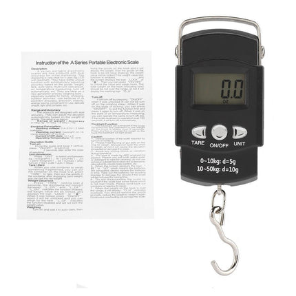 50KG/10G Portable Electronic LCD Digital Weight Scale with Tape Measure Hook.