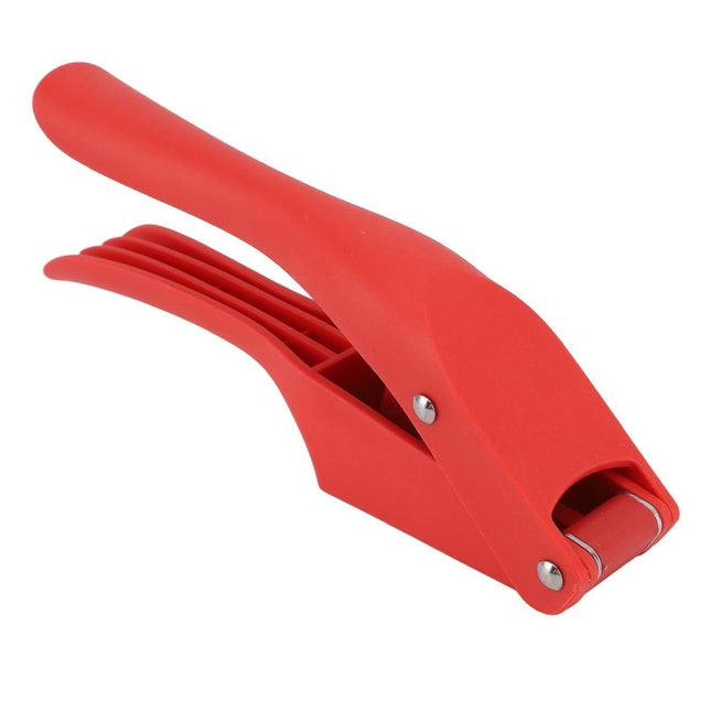 Garlic Press Multipurpose 2 in 1 Efficient Easy To Squeeze Ergonomic Handle Garlic Mincer Tool for Kitchen Red.
