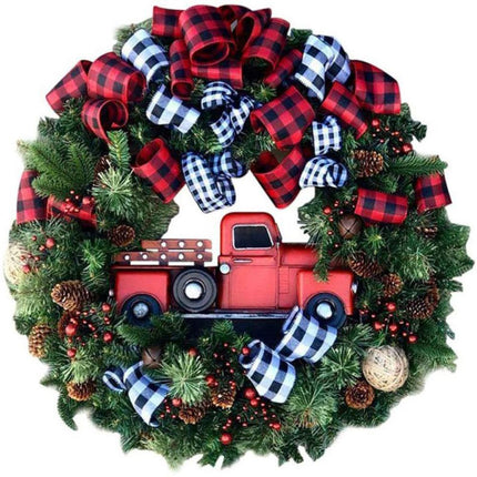 Christmas Wreath for Car, Truck or Festival Decoration LED Artificial Christmas Car Wreath - 25cm.