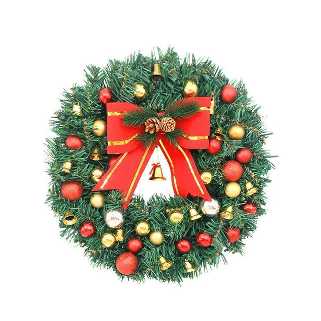Christmas Wreath, Artificial Winter Christmas Red Wreath, Front Door Christmas Wreath for Indoor Outdoor Home Office Wall Wedding - B - 40cm.