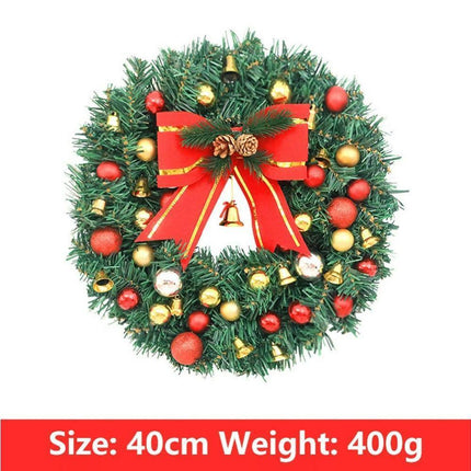 Christmas Wreath, Artificial Winter Christmas Red Wreath, Front Door Christmas Wreath for Indoor Outdoor Home Office Wall Wedding - B - 40cm.