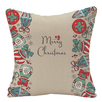 Merry Christmas Throw Pillow Covers 18x18 Inch, Xmas Trees Decorative Cushion Cases for Home Decoration - White.