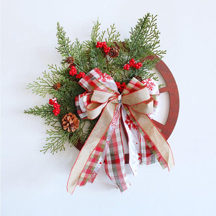 30cm Christmas Wagon Wheel Wreath, Artificial Hanging Garland, Christmas Decorations.