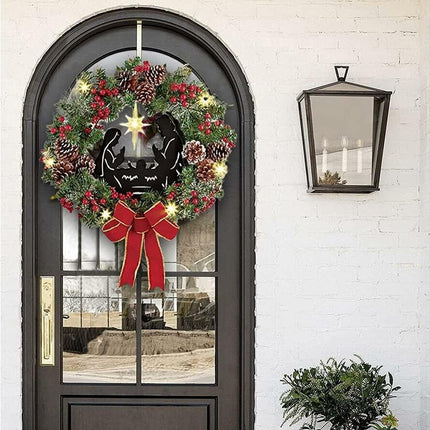 30cm Christmas Wreath for Nativity Scene, Christmas Decorations, Artificial Christmas Wreath.