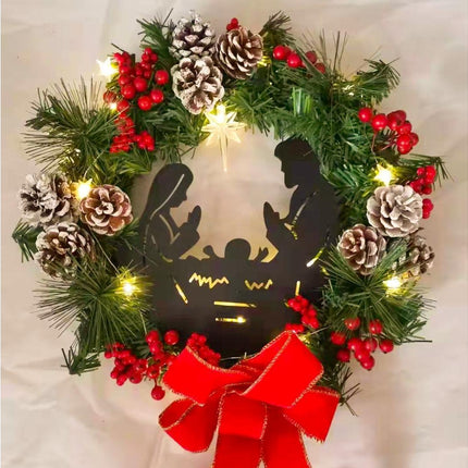 30cm Christmas Wreath for Nativity Scene, Christmas Decorations, Artificial Christmas Wreath.