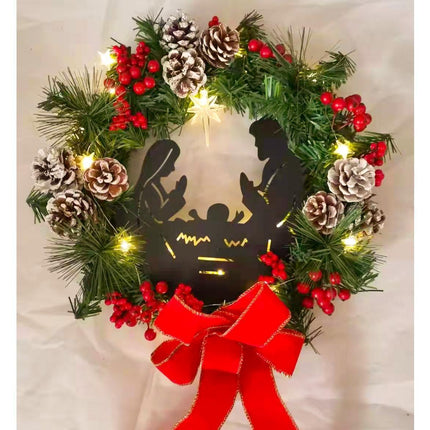 30cm Christmas Wreath for Nativity Scene, Christmas Decorations, Artificial Christmas Wreath.