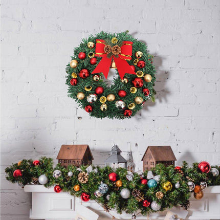 30cm Christmas Wreath with Lights, Christmas Decorations, Artificial Christmas Garland.
