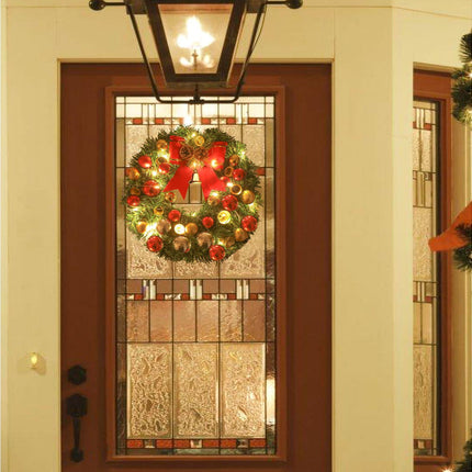 30cm Christmas Wreath with Lights, Christmas Decorations, Artificial Christmas Garland.