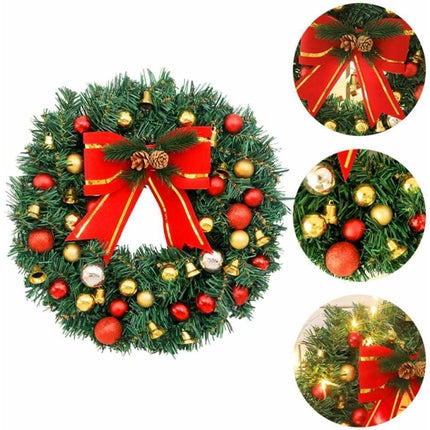 30cm Christmas Wreath with Lights, Christmas Decorations, Artificial Christmas Garland.