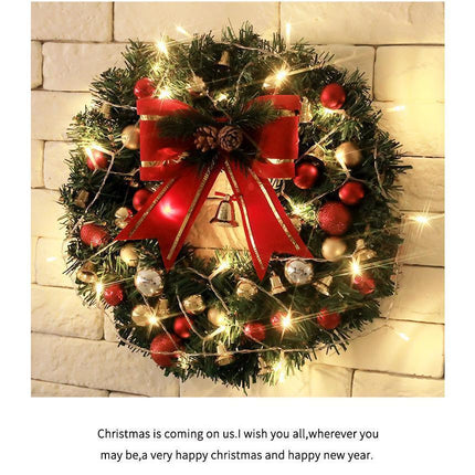30cm Christmas Wreath with Lights, Christmas Decorations, Artificial Christmas Garland.
