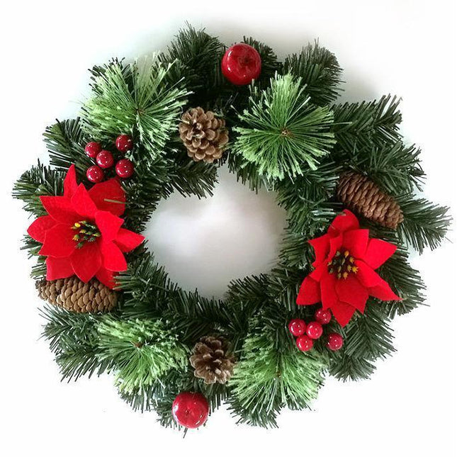 30cm Christmas Wreath, Christmas Decoration, Artificial Christmas Garland, Christmas Hanging Ornament.