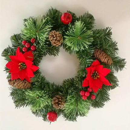30cm Christmas Wreath, Christmas Decoration, Artificial Christmas Garland, Christmas Hanging Ornament.