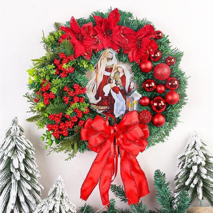 40cm Christmas Wreath for Nativity Scene, Christmas Decorations, Artificial Christmas Wreath.