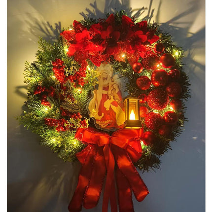40cm Christmas Wreath for Nativity Scene, Christmas Decorations, Artificial Christmas Wreath.