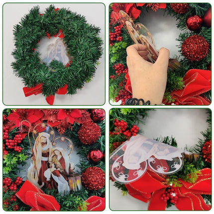 40cm Christmas Wreath for Nativity Scene, Christmas Decorations, Artificial Christmas Wreath.