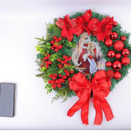 40cm Christmas Wreath for Nativity Scene, Christmas Decorations, Artificial Christmas Wreath.