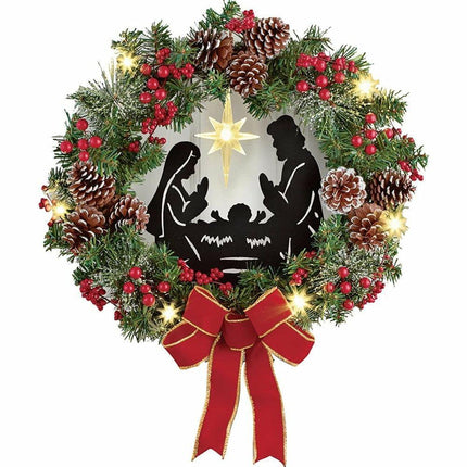 40cm Christmas Wreath for Nativity Scene, Christmas Decorations, Artificial Christmas Wreath.