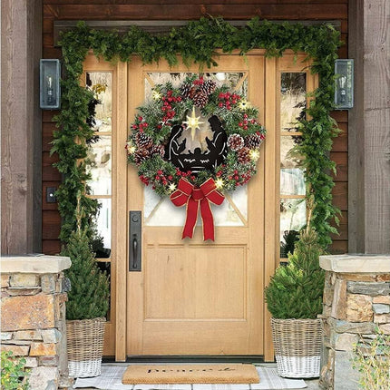40cm Christmas Wreath for Nativity Scene, Christmas Decorations, Artificial Christmas Wreath.