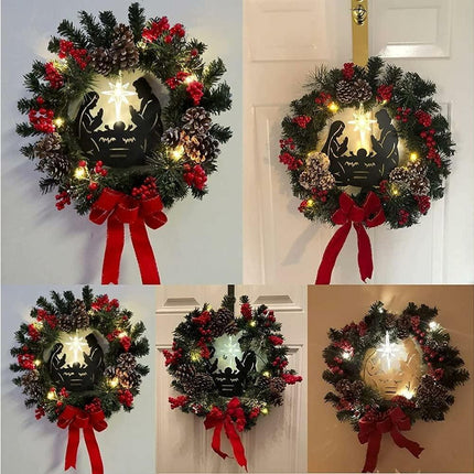 40cm Christmas Wreath for Nativity Scene, Christmas Decorations, Artificial Christmas Wreath.