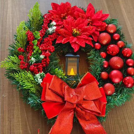 40cm Christmas Wreath with LED Light, Christmas Decoration, Artificial Christmas Garland.